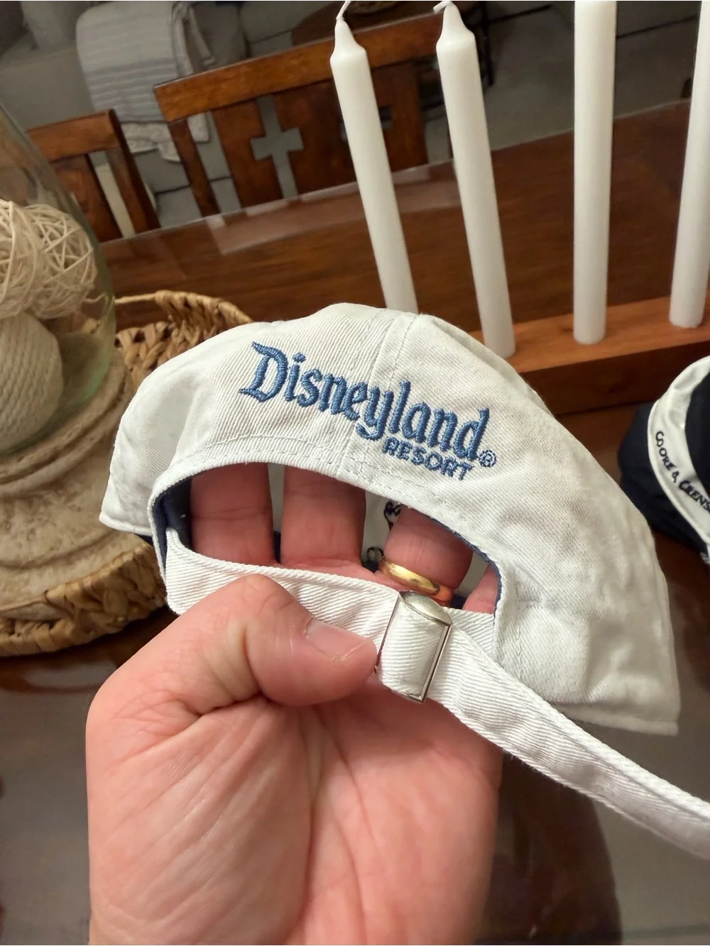 White Baseball Cap with Embroidered Mickey Mouse